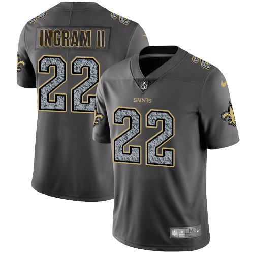 Nike Saints #22 Mark Ingram II Gray Static Men's Stitched NFL Vapor Untouchable Limited Jersey - Click Image to Close